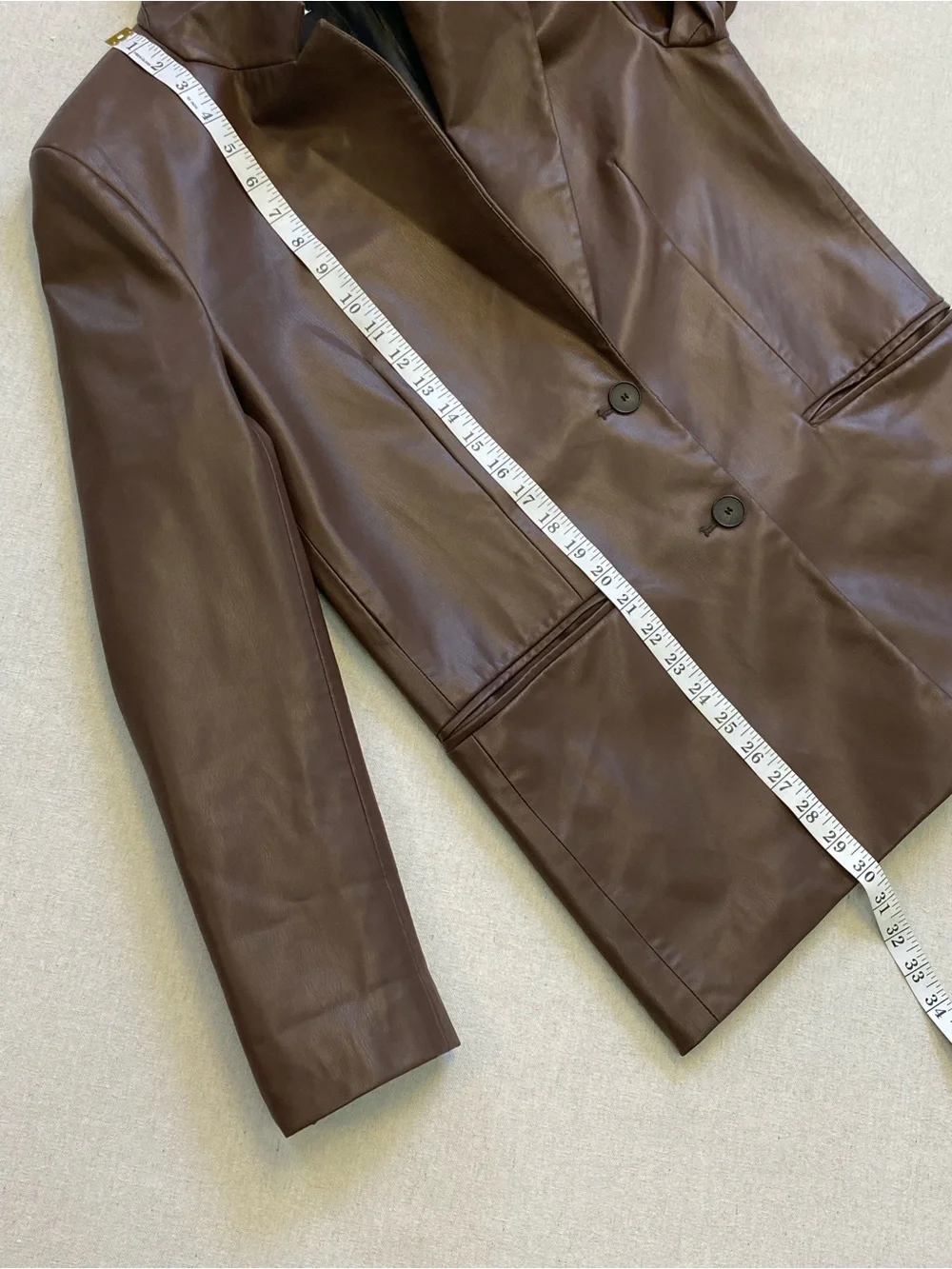Zara Faux Leather Blazer Jacket Oversized